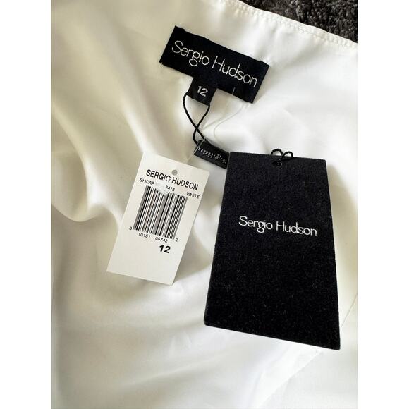 SERGIO HUDSON IVORY LIGHT WEIGHT DENIM HALTER VEST - Picture 11 of 11